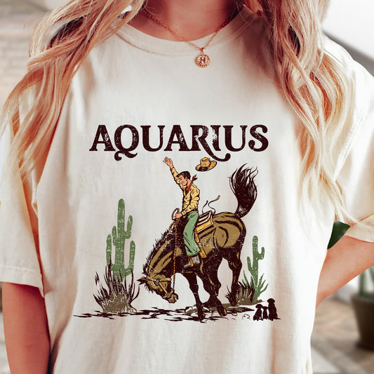 Aquarius Zodiac Western Shirt